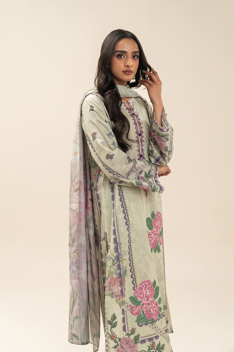 3 PIECE EMBROIDERED LAWN SUIT-FLORET GEM (UNSTITCHED)