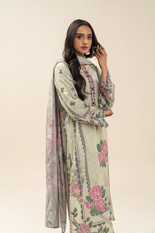 3 PIECE EMBROIDERED LAWN SUIT-FLORET GEM (UNSTITCHED)