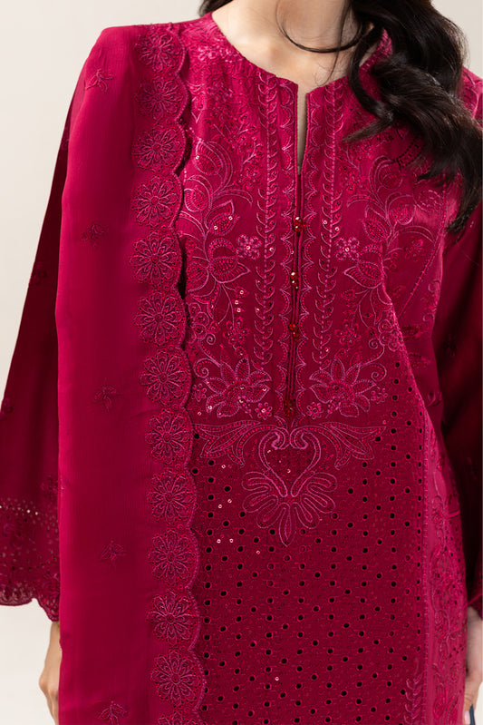 3 PIECE EMBROIDERED LAWN SUIT (LUXURY PRET)