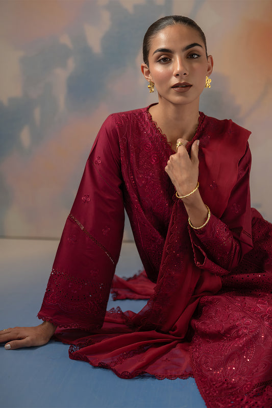 3 PIECE EMBROIDERED LAWN SUIT-CRIMSON CORE (UNSTITCHED)