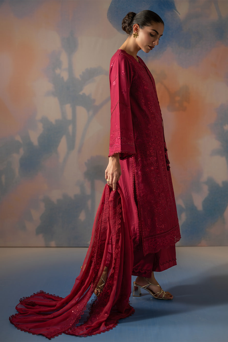 3 PIECE EMBROIDERED LAWN SUIT-CRIMSON CORE (UNSTITCHED)