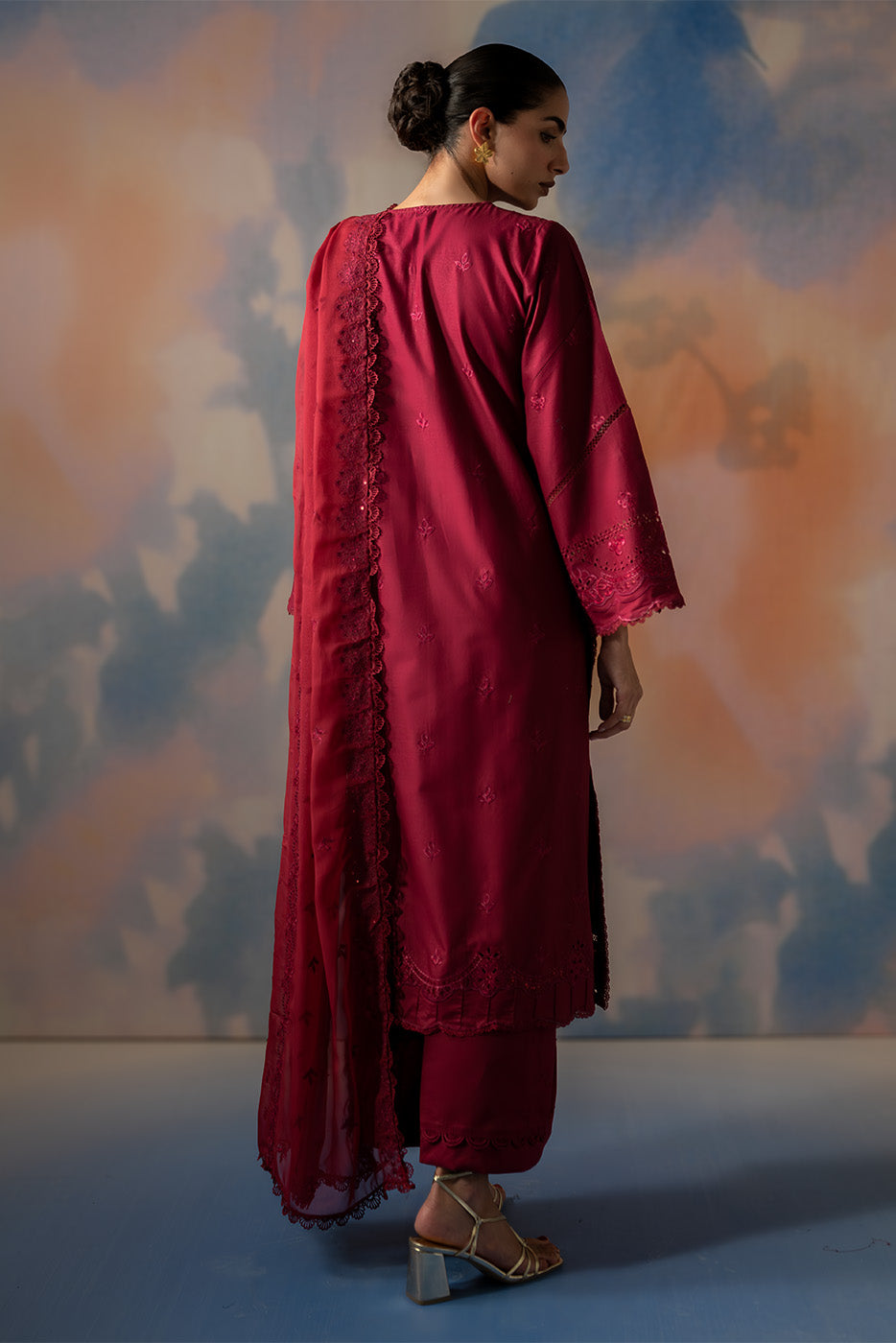 3 PIECE EMBROIDERED LAWN SUIT-CRIMSON CORE (UNSTITCHED)