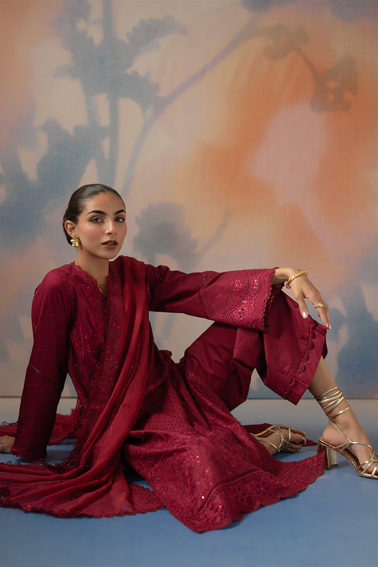 3 PIECE EMBROIDERED LAWN SUIT-CRIMSON CORE (UNSTITCHED)