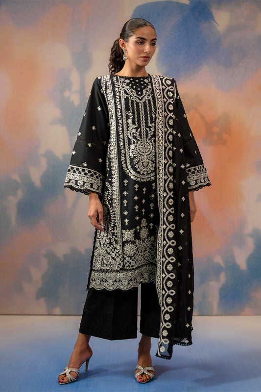 3 PIECE EMBROIDERED LAWN SUIT-NOIR STARLIT (UNSTITCHED)