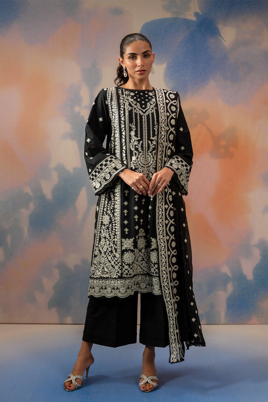 3 PIECE EMBROIDERED LAWN SUIT-NOIR STARLIT (UNSTITCHED)