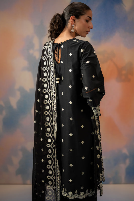 3 PIECE EMBROIDERED LAWN SUIT-NOIR STARLIT (UNSTITCHED)