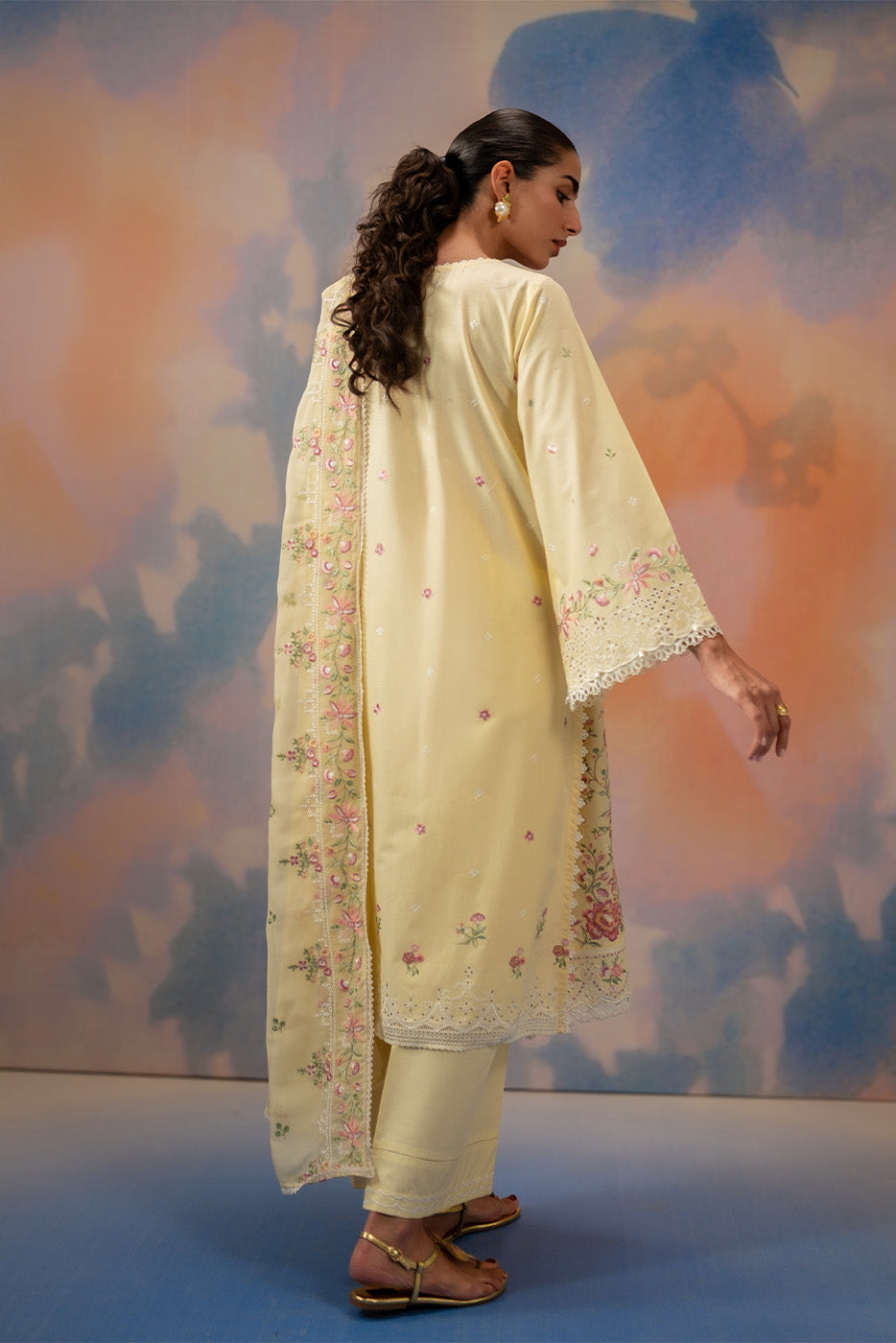 3 PIECE EMBROIDERED LAWN SUIT-FLORAL WHISPER (UNSTITCHED)