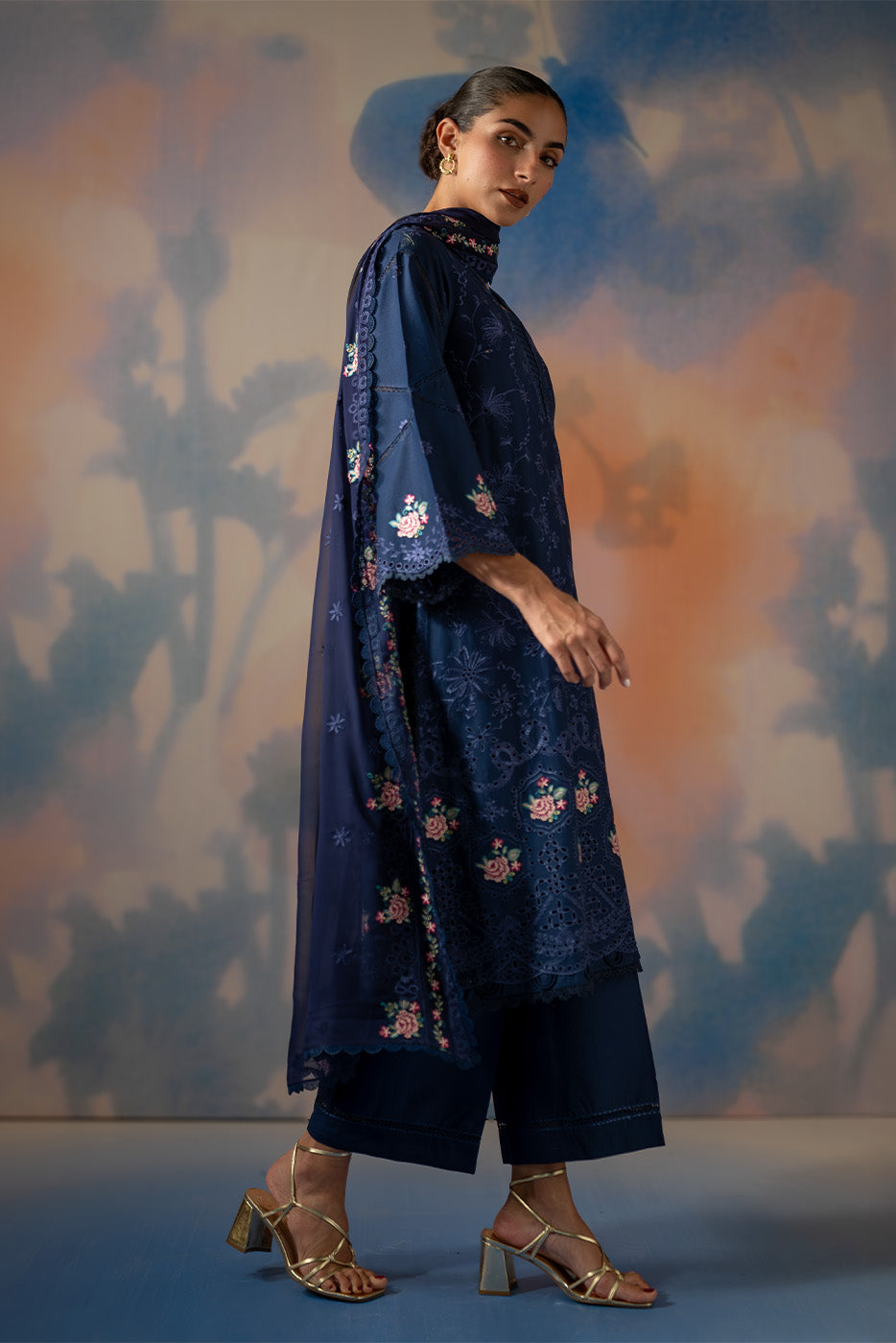 3 PIECE EMBROIDERED LAWN SUIT-COSMIC SAPPHIRE (UNSTITCHED)