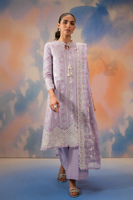3 PIECE EMBROIDERED LAWN SUIT-LAVENDER LUXE (UNSTITCHED)