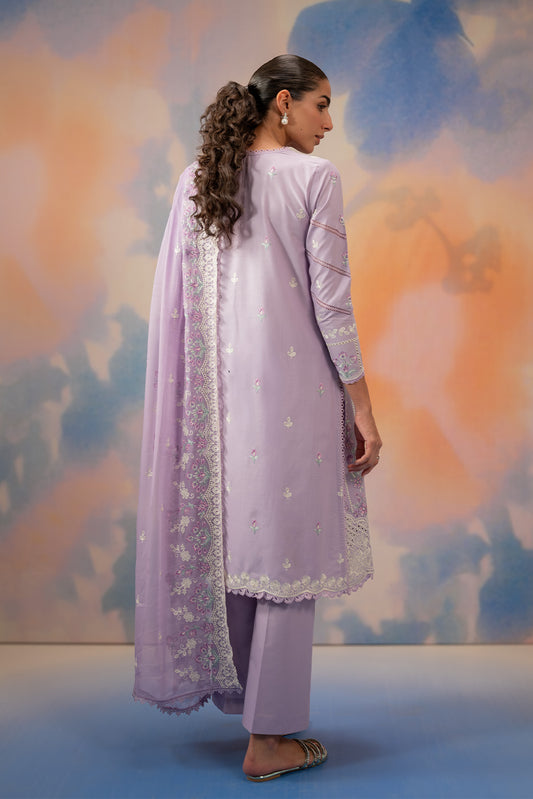 3 PIECE EMBROIDERED LAWN SUIT-LAVENDER LUXE (UNSTITCHED)