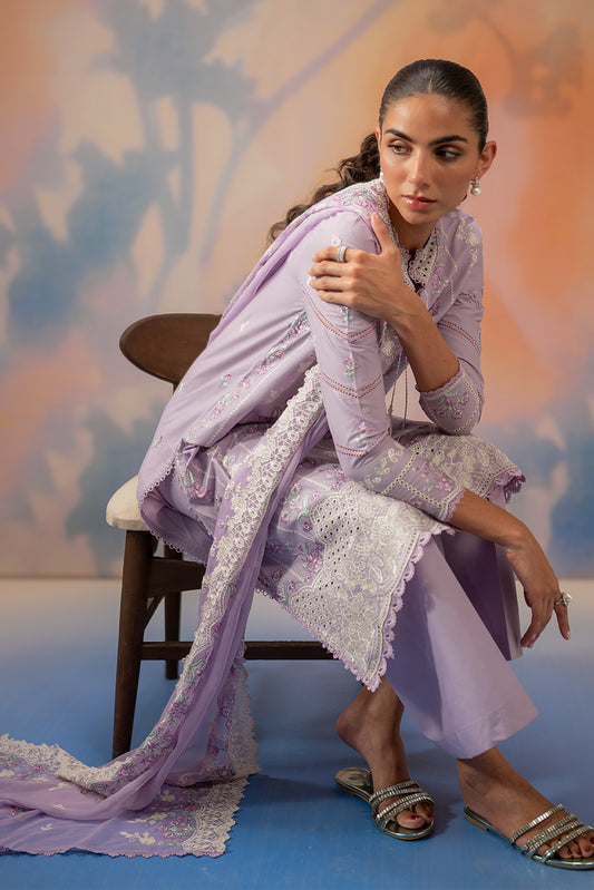 3 PIECE EMBROIDERED LAWN SUIT-LAVENDER LUXE (UNSTITCHED)
