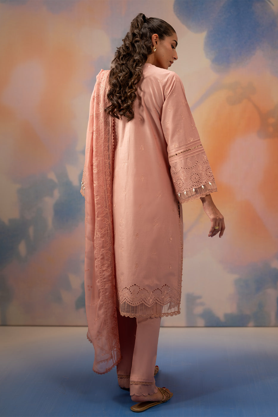 3 PIECE EMBROIDERED LAWN SUIT-BLUSH BLOOM (UNSTITCHED)