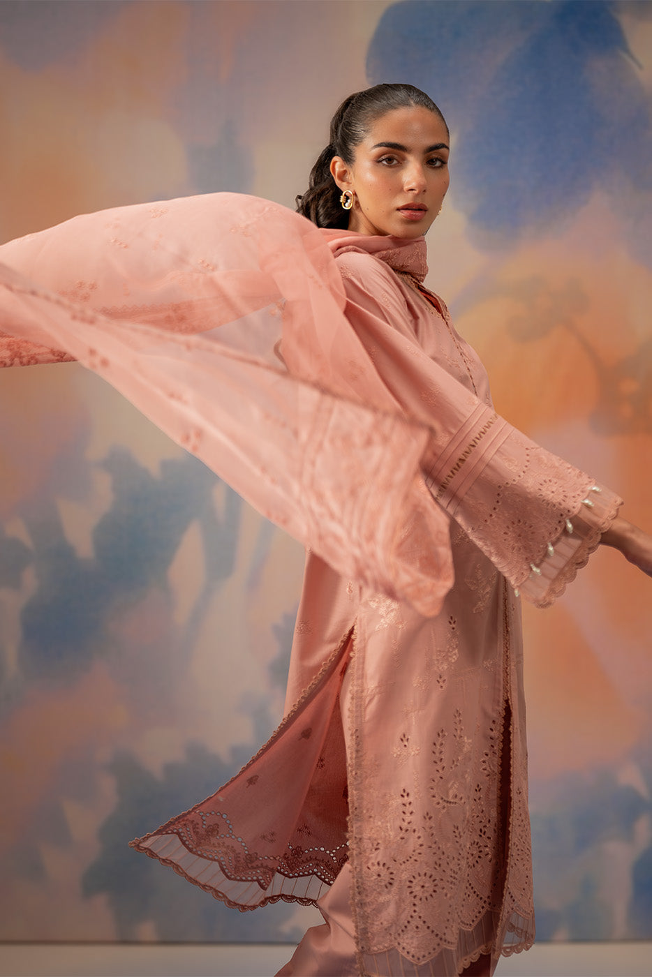 3 PIECE EMBROIDERED LAWN SUIT-BLUSH BLOOM (UNSTITCHED)