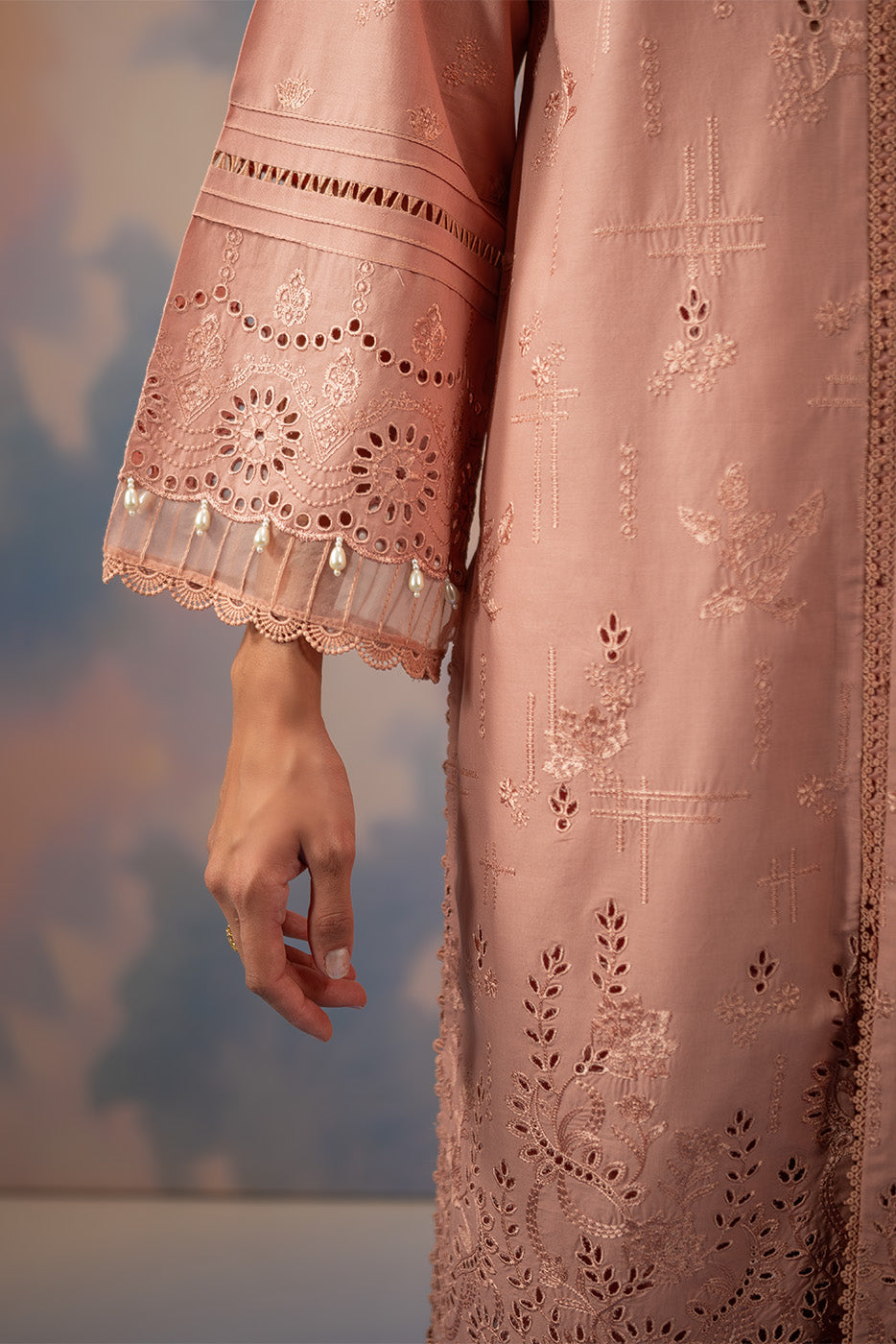 3 PIECE EMBROIDERED LAWN SUIT-BLUSH BLOOM (UNSTITCHED)