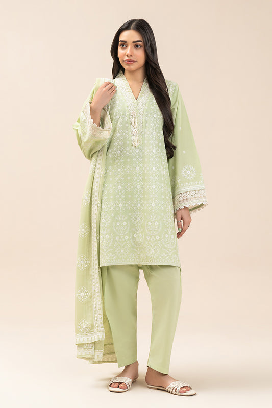3 PIECE EMBROIDERED LAWN SUIT (LUXURY PRET)