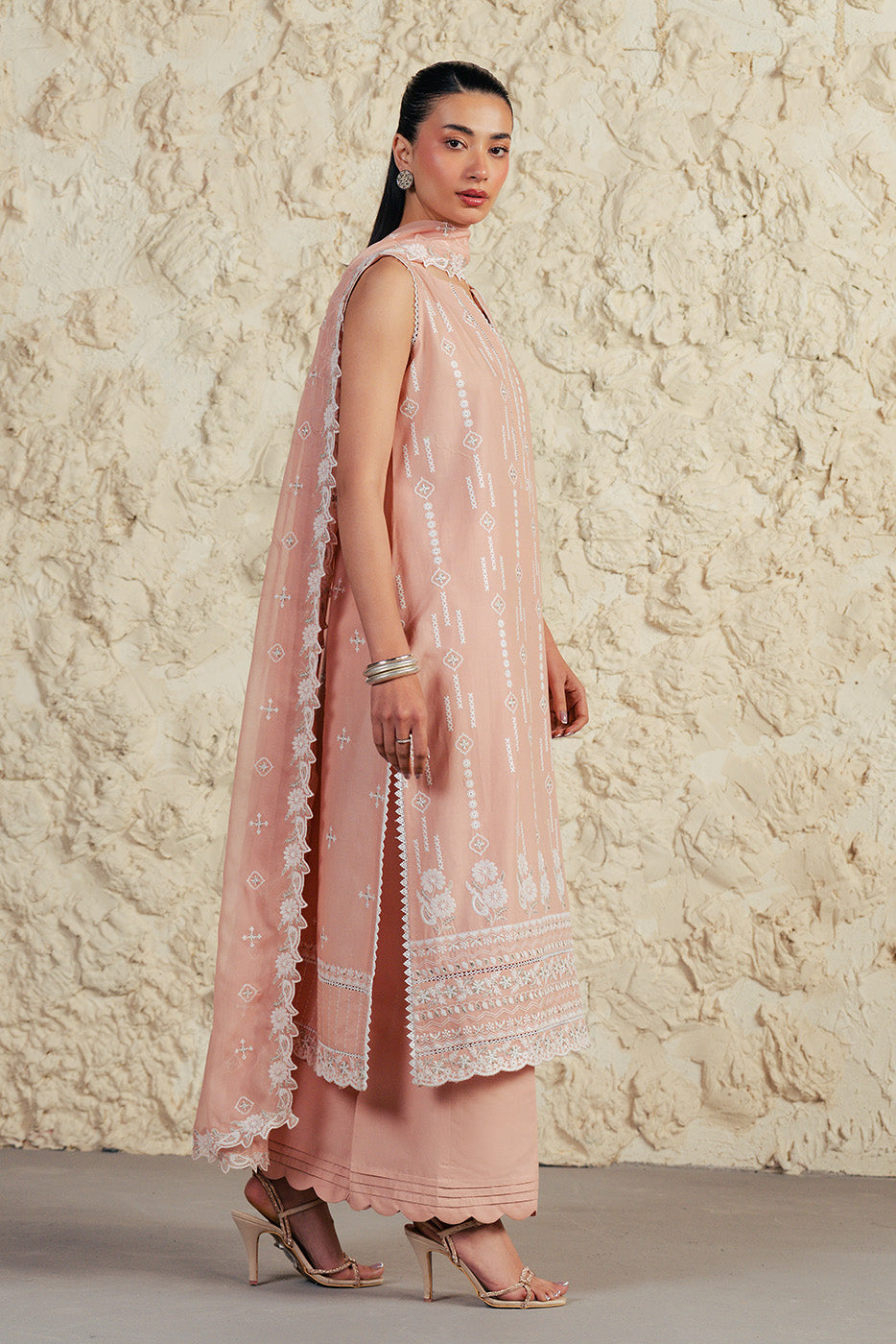 3 PIECE EMBROIDERED LAWN SUIT-CORAL HAZE (UNSTITCHED)
