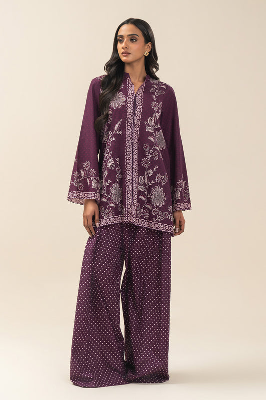 2 PIECE PRINTED LAWN SUIT-POLKA PETALS (UNSTITCHED)