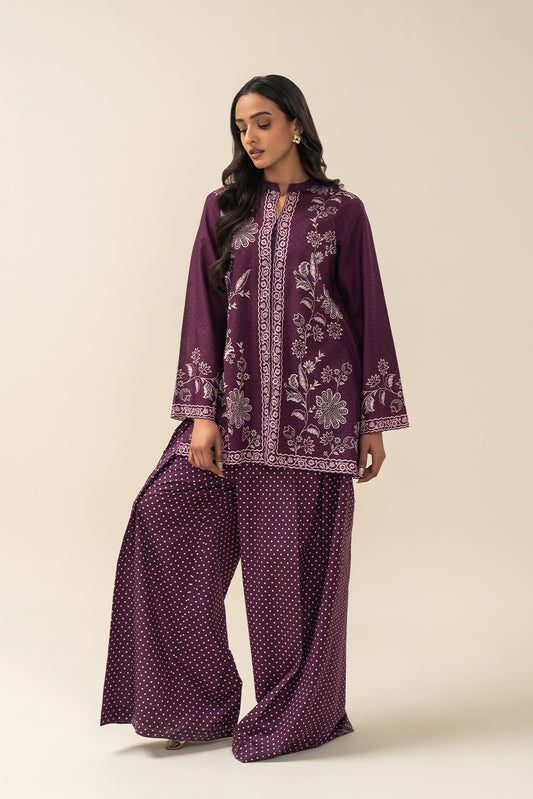 2 PIECE PRINTED LAWN SUIT-POLKA PETALS (UNSTITCHED)