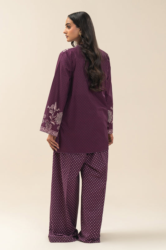 2 PIECE PRINTED LAWN SUIT-POLKA PETALS (UNSTITCHED)