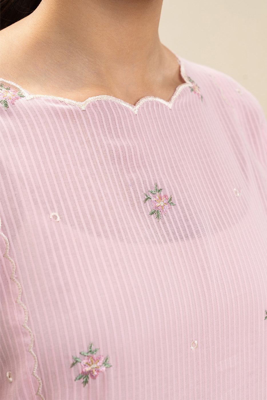 3 PIECE EMBROIDERED  TEXTURED LAWN SUIT-CORSAGE (UNSTITCHED)