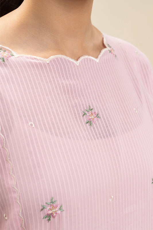 3 PIECE EMBROIDERED  TEXTURED LAWN SUIT-CORSAGE (UNSTITCHED)