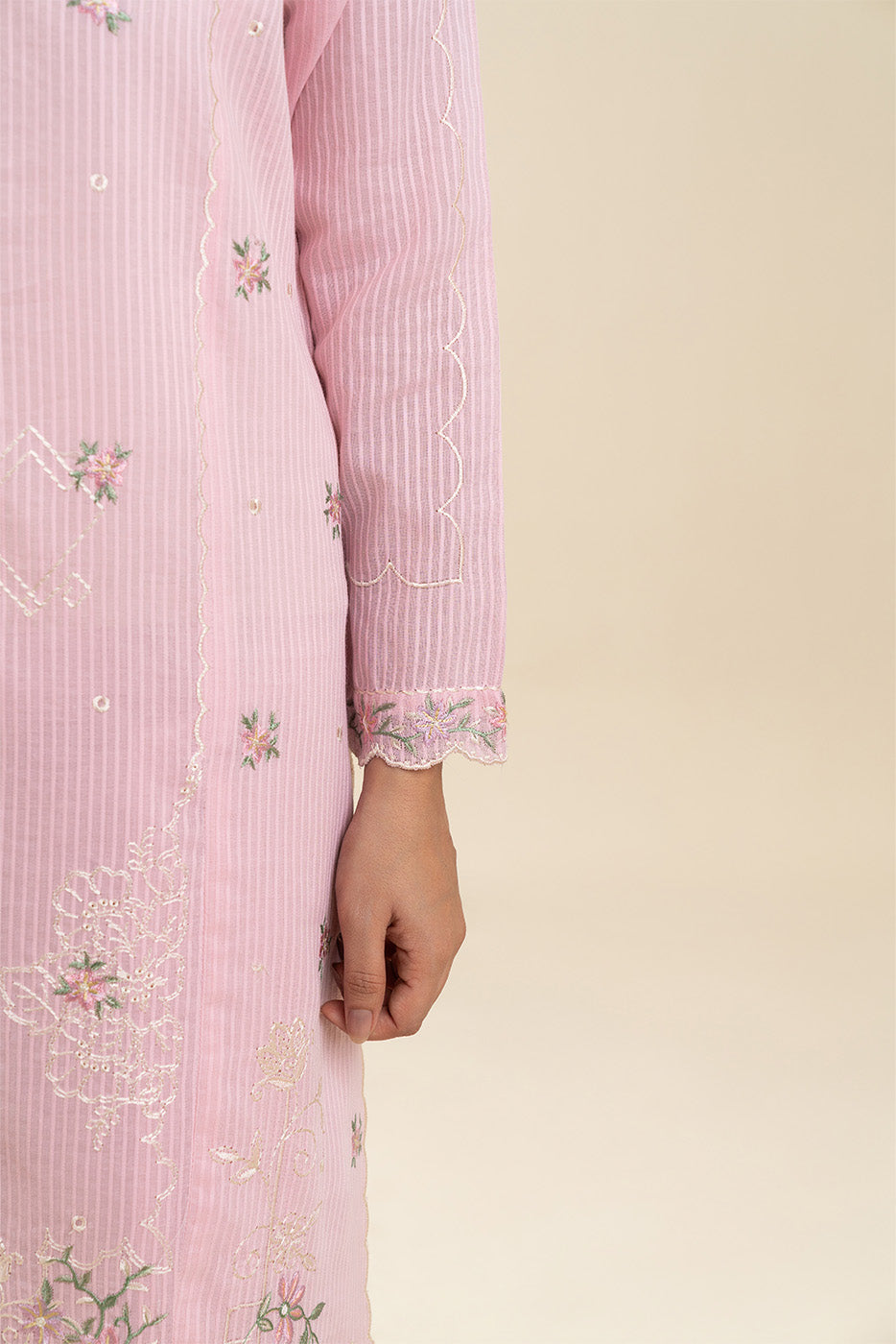 3 PIECE EMBROIDERED  TEXTURED LAWN SUIT-CORSAGE (UNSTITCHED)
