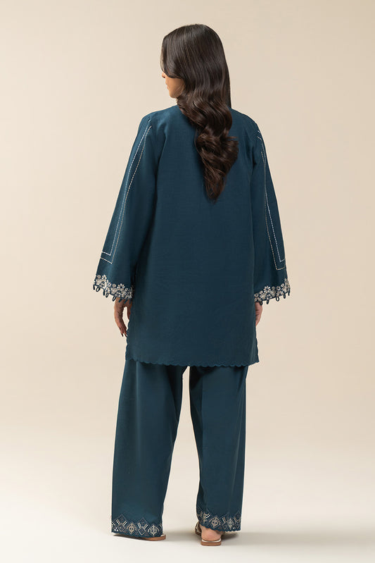 2 PIECE EMBROIDERED  TEXTURED LAWN SUIT-TEAL VERVE (UNSTITCHED)