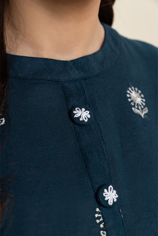 1 PIECE EMBROIDERED  TEXTURED LAWN SUIT-ETHEREAL BLUE (UNSTITCHED)