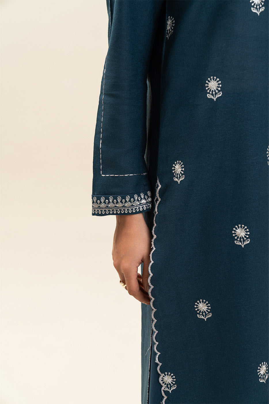 1 PIECE EMBROIDERED  TEXTURED LAWN SUIT-ETHEREAL BLUE (UNSTITCHED)