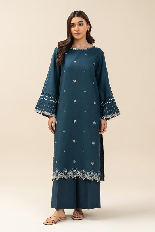 1 PIECE EMBROIDERED  TEXTURED LAWN SUIT-STAR SAPPHIRE (UNSTITCHED)