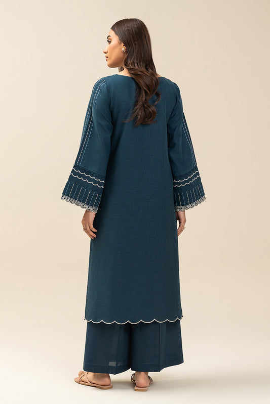 1 PIECE EMBROIDERED  TEXTURED LAWN SUIT-STAR SAPPHIRE (UNSTITCHED)