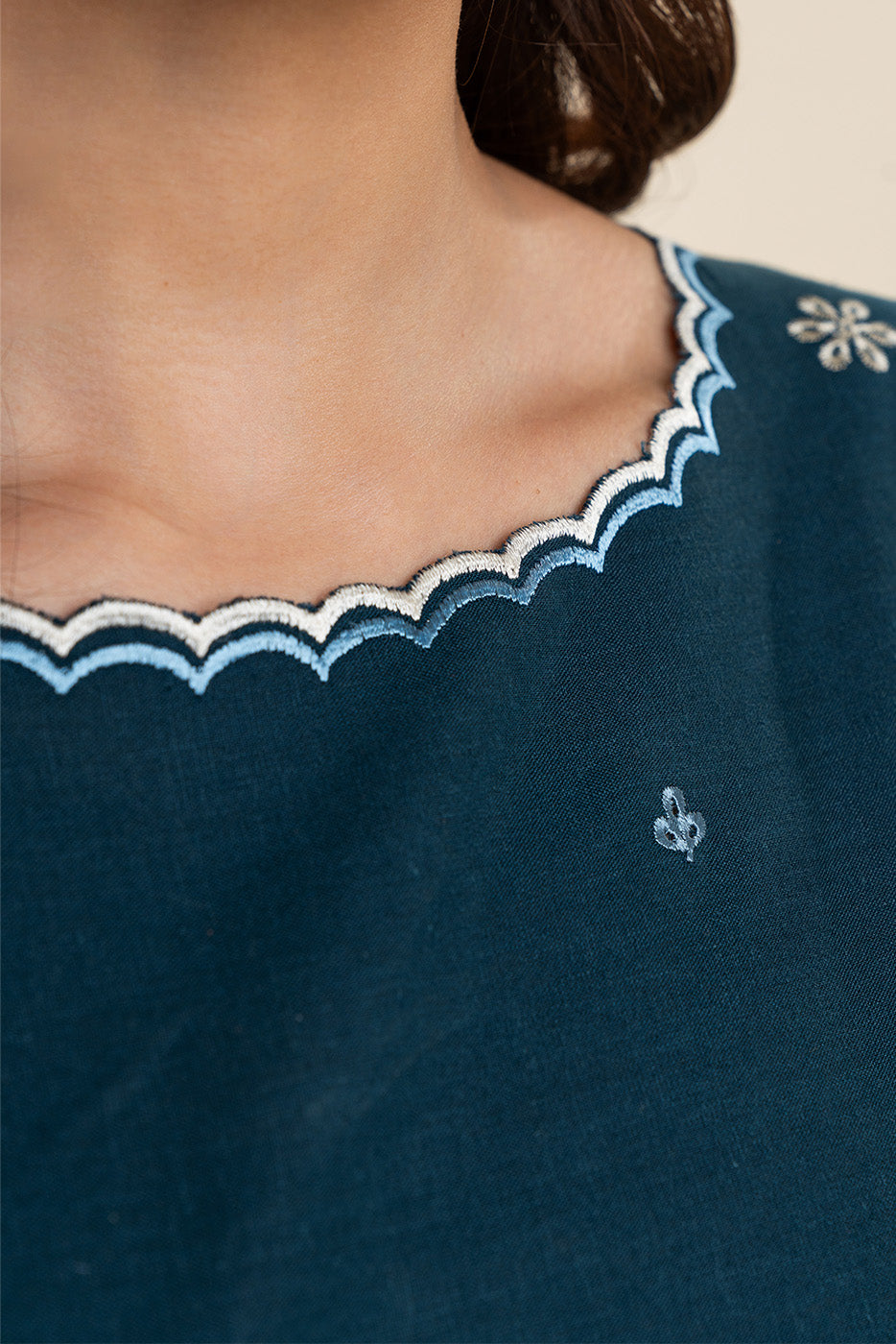 1 PIECE EMBROIDERED  TEXTURED LAWN SUIT-STAR SAPPHIRE (UNSTITCHED)