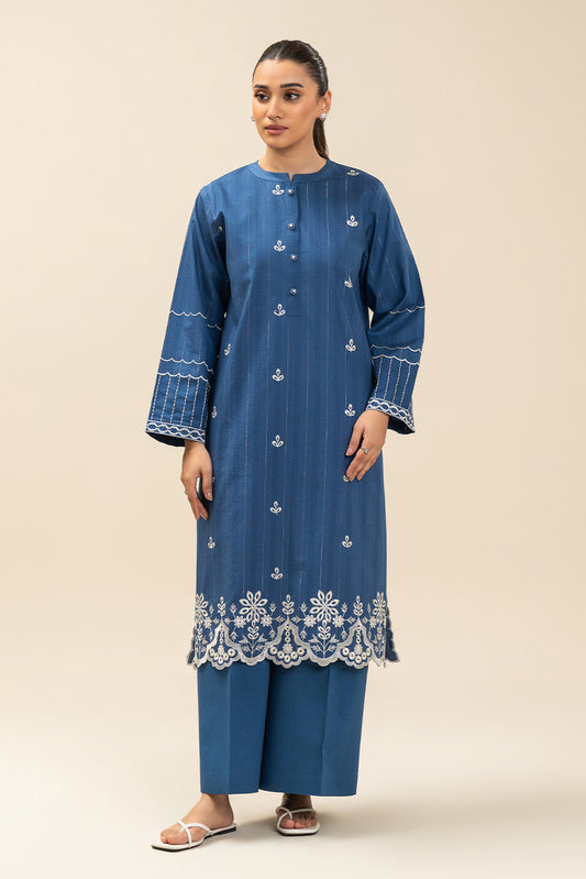 1 PIECE EMBROIDERED  TEXTURED LAWN SUIT-RIVIERA (UNSTITCHED)