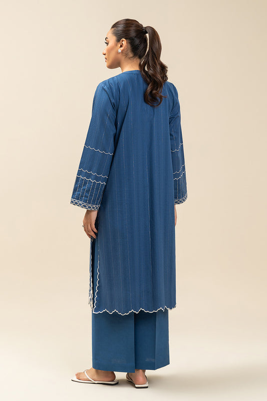 1 PIECE EMBROIDERED  TEXTURED LAWN SUIT-RIVIERA (UNSTITCHED)