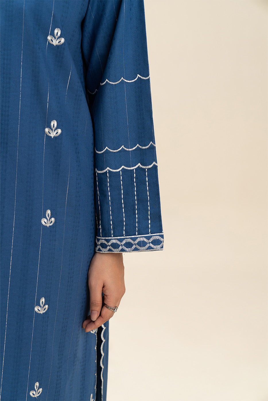 1 PIECE EMBROIDERED  TEXTURED LAWN SUIT-RIVIERA (UNSTITCHED)