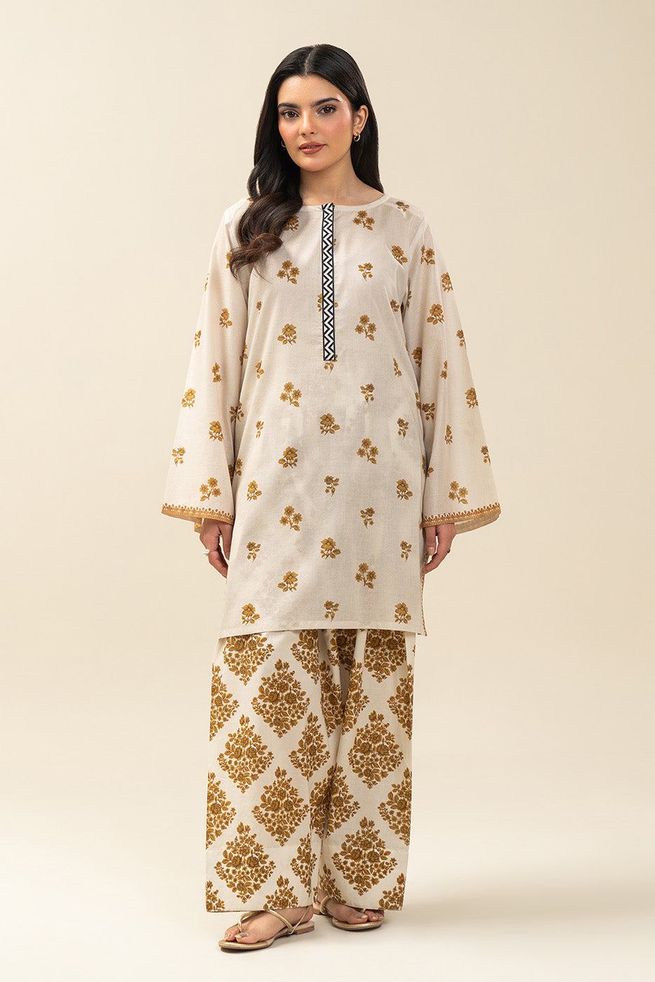 2 PIECE PRINTED LAWN SUIT-SUNNY BLAZE (UNSTITCHED)