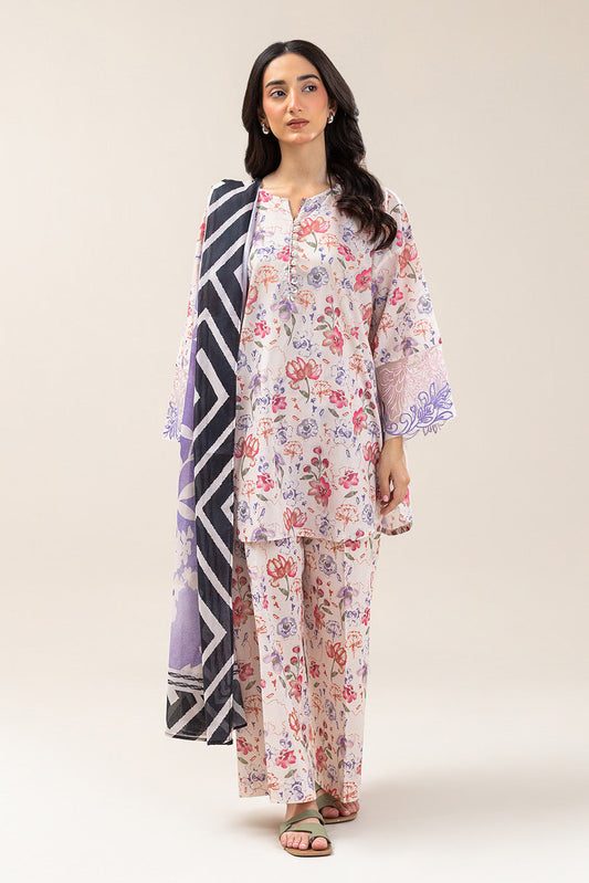 3 PIECE EMBROIDERED LAWN SUIT (PRET)