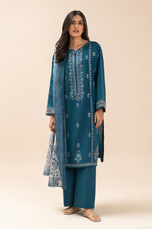 3 PIECE EMBROIDERED LAWN SUIT-OCEANIC LUXE (UNSTITCHED)