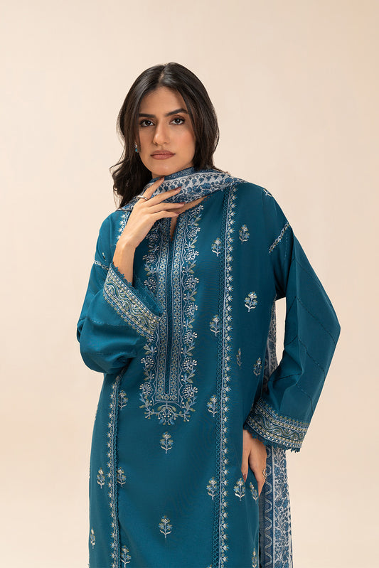 3 PIECE EMBROIDERED LAWN SUIT-OCEANIC LUXE (UNSTITCHED)