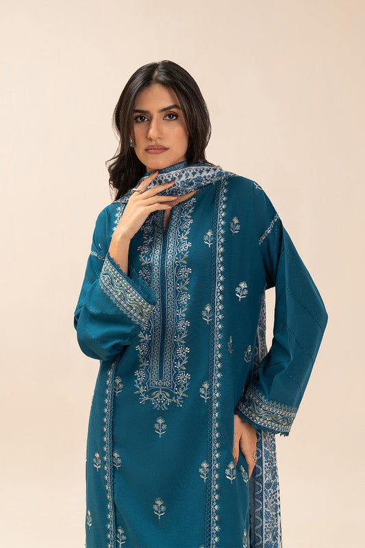 3 PIECE EMBROIDERED LAWN SUIT-OCEANIC LUXE (UNSTITCHED)