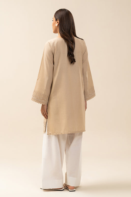 1 PIECE EMBROIDERED  TEXTURED LAWN SHIRT-SAND EDEN (UNSTITCHED)