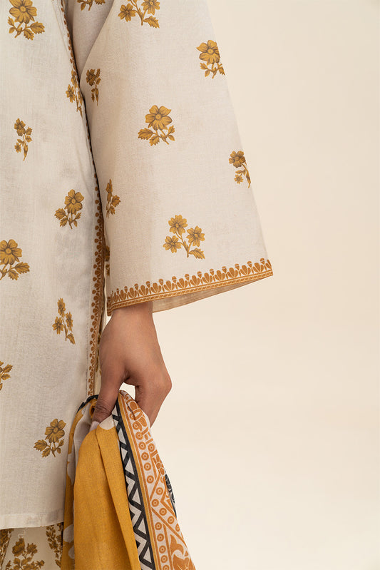 3 PIECE PRINTED LAWN SUIT-SUNNY BLAZE (UNSTITCHED)