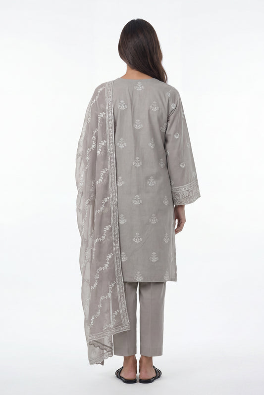 3 PIECE EMBROIDERED LAWN SUIT (PRET)