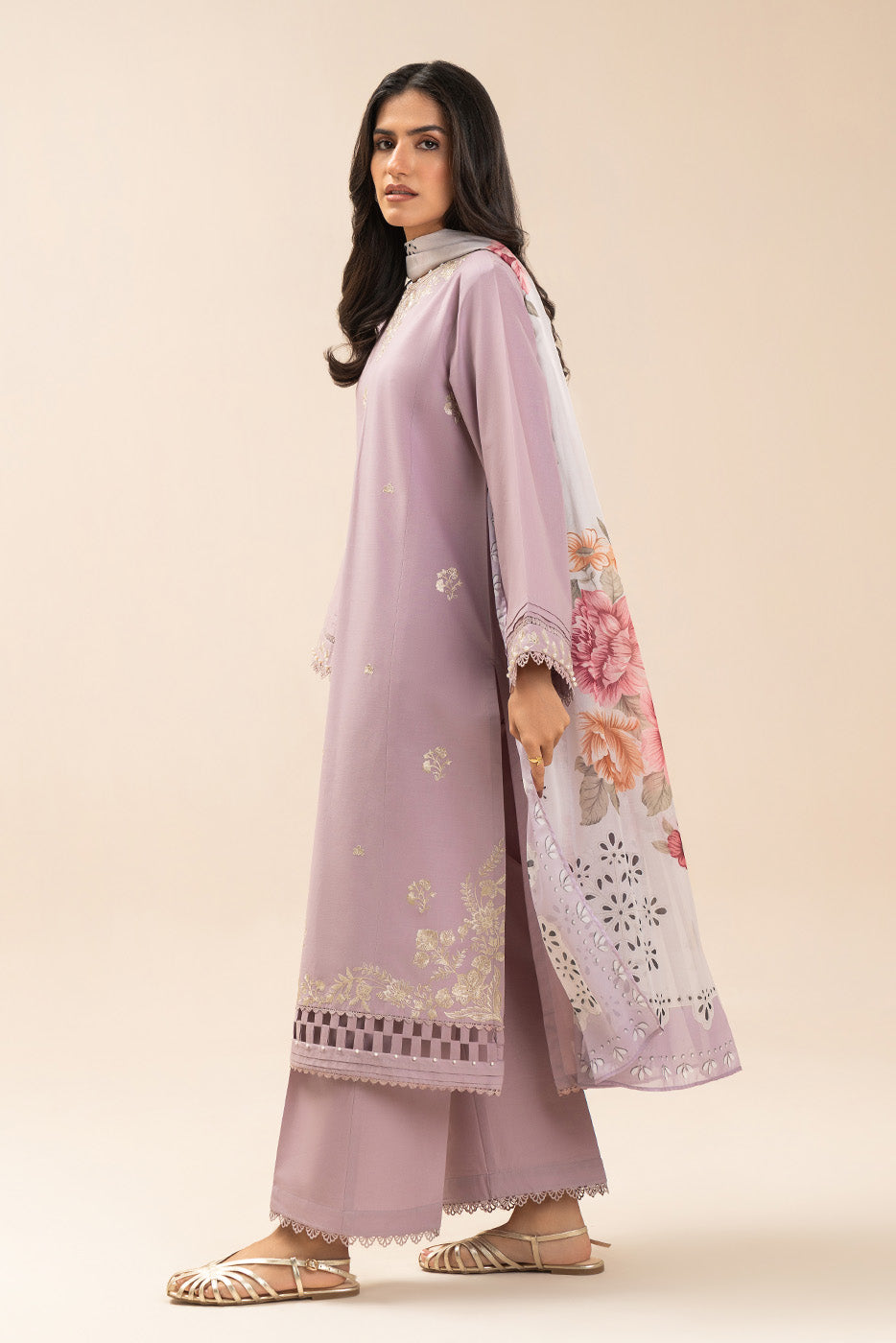2 PIECE EMBROIDERED LAWN SUIT-LAVENDER BLOSSOM (UNSTITCHED)