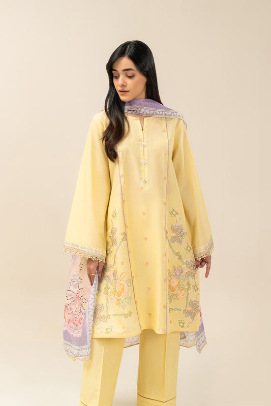 2 PIECE EMBROIDERED LAWN SUIT-LIME GROVE (UNSTITCHED)
