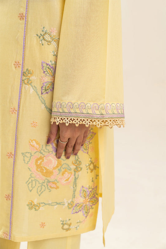 2 PIECE EMBROIDERED LAWN SUIT-LIME GROVE (UNSTITCHED)