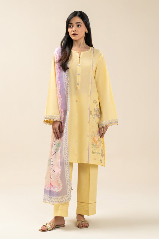 2 PIECE EMBROIDERED LAWN SUIT-LIME GROVE (UNSTITCHED)