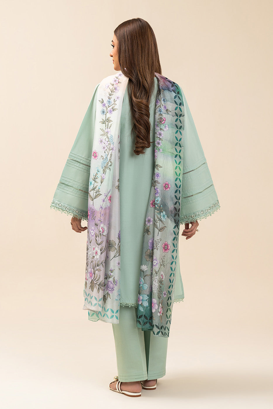 2 PIECE EMBROIDERED LAWN SUIT-MINTY GARDEN (UNSTITCHED)