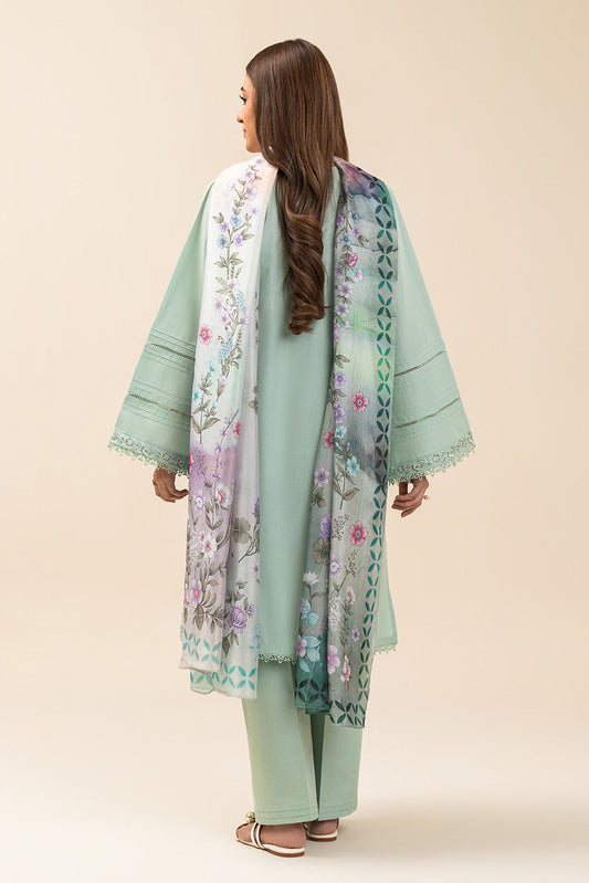 2 PIECE EMBROIDERED LAWN SUIT-MINTY GARDEN (UNSTITCHED)