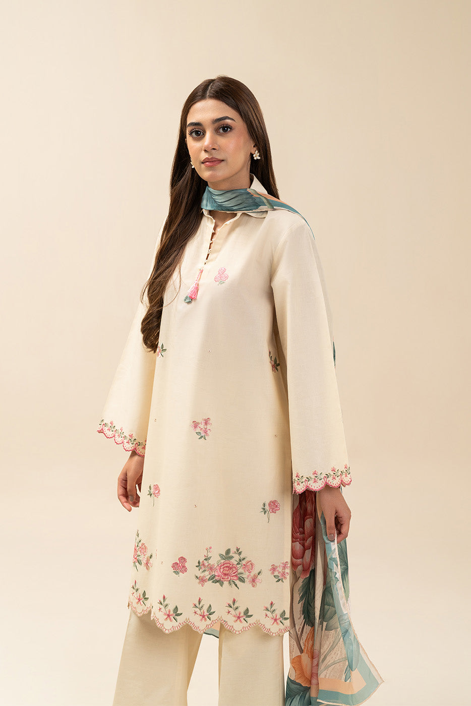 2 PIECE EMBROIDERED LAWN SUIT-SPRING SAGE (UNSTITCHED)